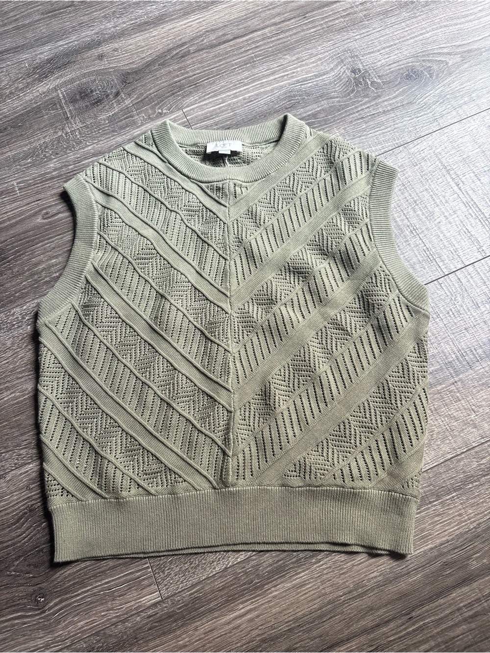 LOFT Olive Green V-Neck Knit Sleeveless Top